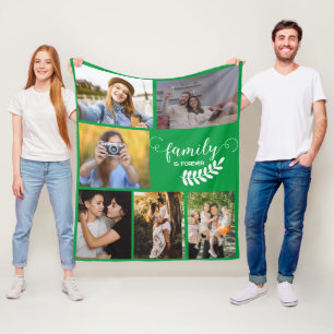Cobertor De Velo Colagem de Fotos Personalizada, Linda Família Verd