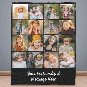 Cobertor De Velo Colagem de Fotos Personalizada Moderna Família com