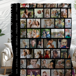 Cobertor De Velo Colagem de Fotos Personalizada Preta 54