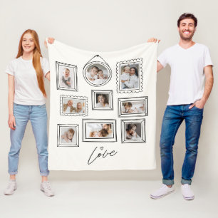 Cobertor De Velo Colagem de Fotos Personalizadas Amor Familiar