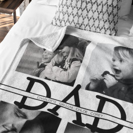 Cobertor De Velo Colagem de Fotos Personalizadas do Papai Elegante