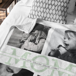 Cobertor De Velo Colagem de Fotos Personalizadas e Elegantes da Mam