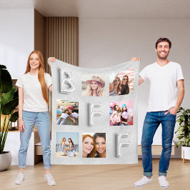 Cobertor De Velo Colagem de fotos prateadas dos melhores amigos