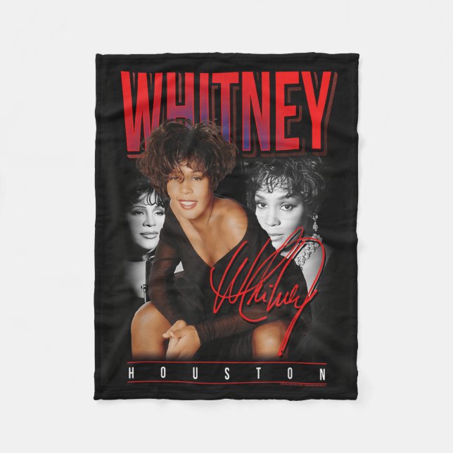 Cobertor De Velo Colagem de Fotos Retro Whitney Houston (Frente)