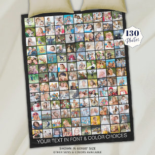 Cobertor De Velo Colagem de Fotos Simples 130 Quadrados Personaliza