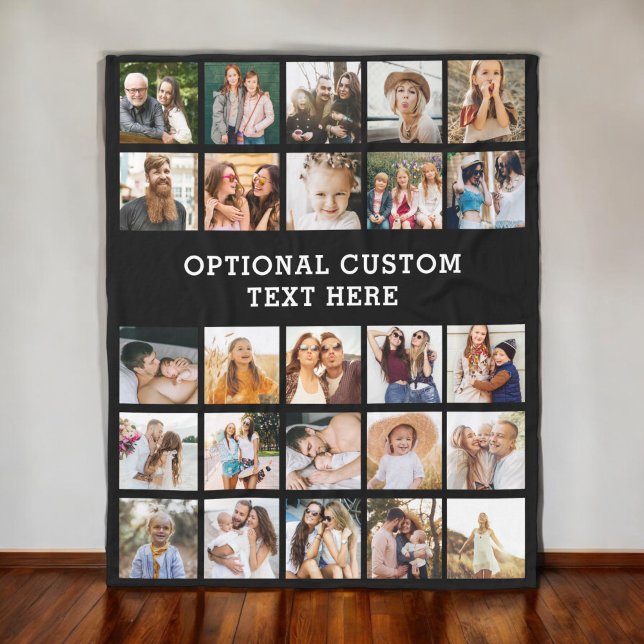Cobertor De Velo Colagem de Fotos Simples Preta 25 Imagem Personali (Criador carregado)