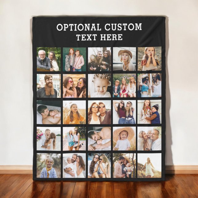 Cobertor De Velo Colagem de Fotos Simples Preta 25 Imagem Personali (Criador carregado)
