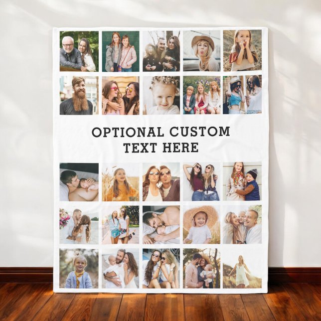 Cobertor De Velo Colagem de Fotos Simples Preta 25 Imagem Personali (Criador carregado)