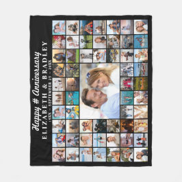 Cobertor De Velo Colagem de Fotos Simples Script 59 de Aniversário
