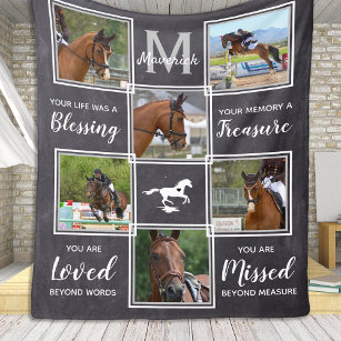Cobertor De Velo Colagem de Fotos Única do Memorial do Cavalo