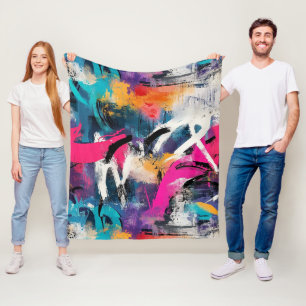 Cobertor De Velo Colagem de Grafite Urbana com Cores Intensas Pint