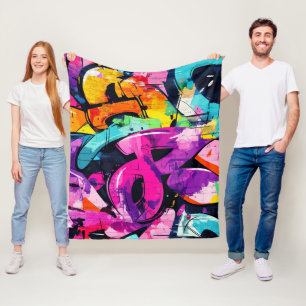 Cobertor De Velo Colagem de Grafite Urbana com Cores Intensas Pint