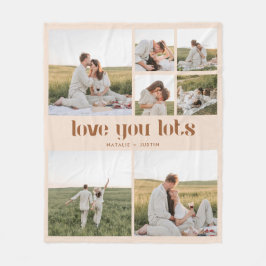 Cobertor De Velo Colagem do Casal de Foto Moderno Beige 7