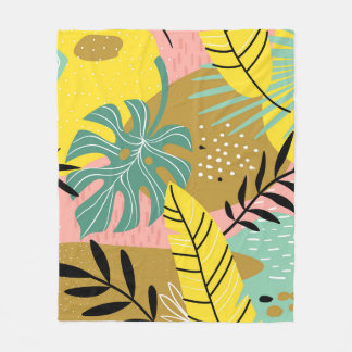 Cobertor De Velo Colagem Exótica: Padrão de Plantas Tropicais