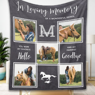 Cobertor De Velo Colagem Fotográfica Memorial Pet Horse