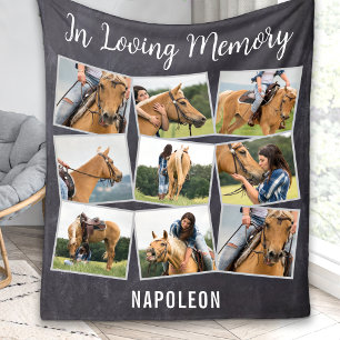 Cobertor De Velo Colagem Fotográfica Memorial Pet Horse