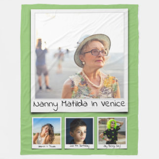 Cobertor De Velo Colagem Fotográfica Monogramas Nomes Pistachio Ver