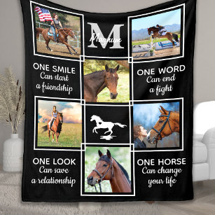 Cobertor De Velo Colagem Fotográfica Personalizada Equestre de Pé H