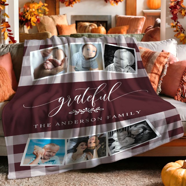 Cobertor De Velo Colagem Grateful Burgundy Fall Family (Criador carregado)