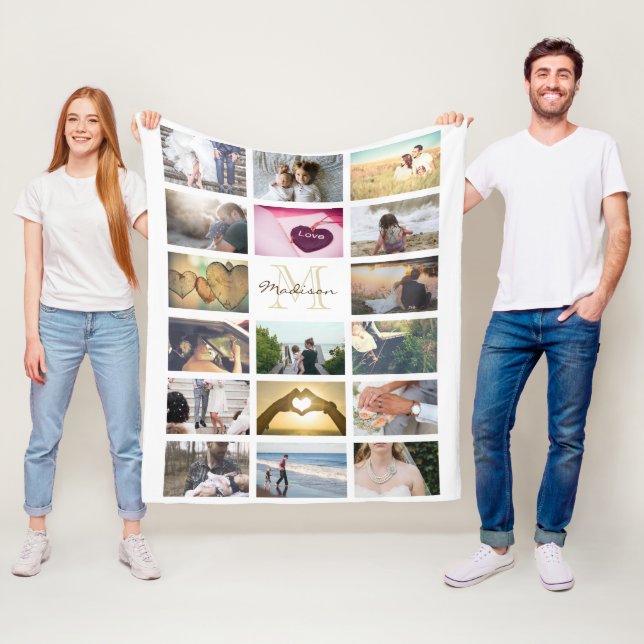 Cobertor De Velo Colagem monogramed costume da foto (In Situ)