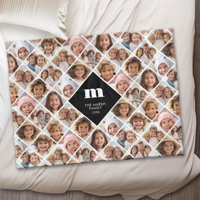 Cobertor De Velo Colagem Personalizada 12 Foto - monograma da famíl (Periodic Table of Elements - Custom Fleece Blanket)