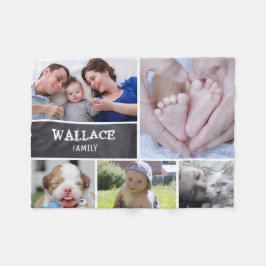 Cobertor De Velo Colagem Personalizada 5 Fotografias, Personalizada