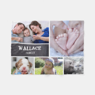 Cobertor De Velo Colagem Personalizada 5 Fotografias, Personalizada