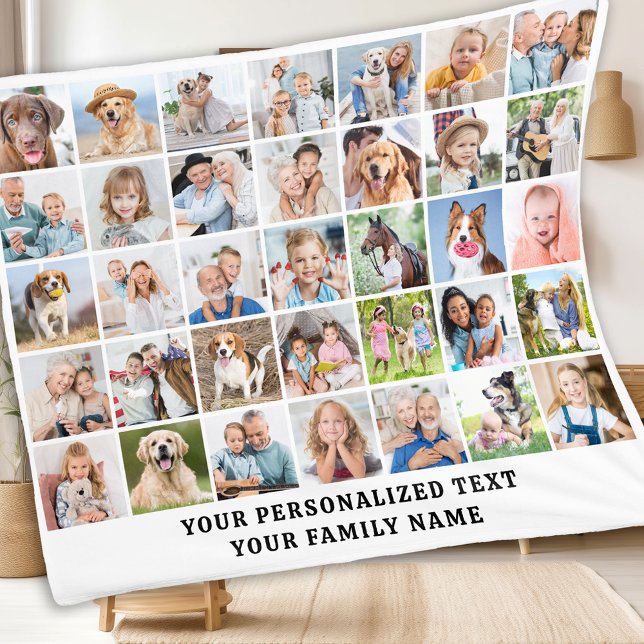 Cobertor De Velo Colagem Personalizada de 35 Fotografias da Família (Criador carregado)