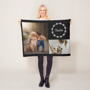 Cobertor De Velo Colagem Personalizada de Fotografias de Cão Impres