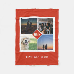 Cobertor De Velo Colagem Personalizada de Fotografias do Monograma 