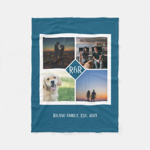 Cobertor De Velo Colagem Personalizada de Fotografias do Monograma