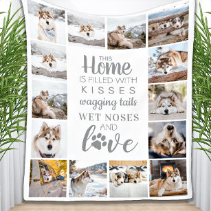 Cobertor De Velo Colagem Personalizada de Fotos de Pet do Cão Lover