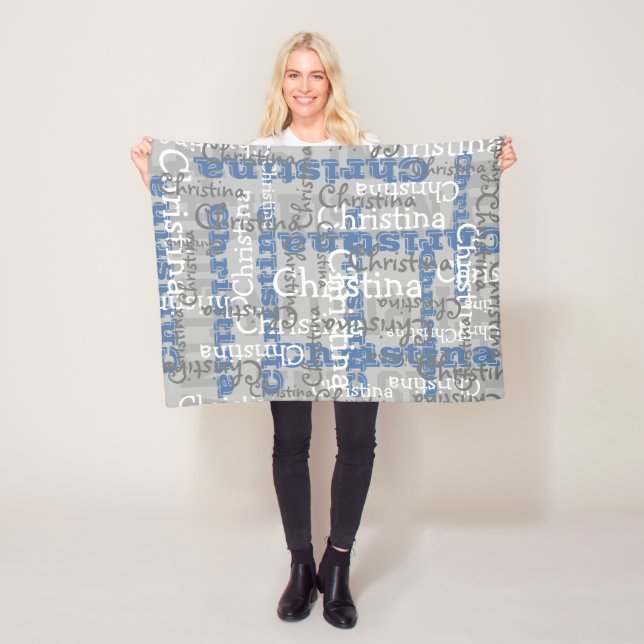 Cobertor De Velo Colagem Personalizada do Nome do Alojamento Azul d (In Situ)