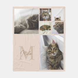 Cobertor De Velo Colar Monograma Mínimo Bege 6 Fotos de Animais de