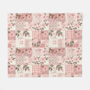 Cobertor De Velo Colcha Cor-de-rosa Patchwork Xadrez Cottagecore Fl