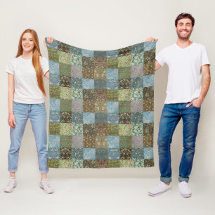 Cobertor De Velo Colcha Vintage em Patchwork Padrão William Morris 