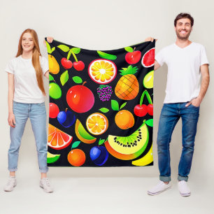 Cobertor De Velo Coleção de Frutas Brilhante