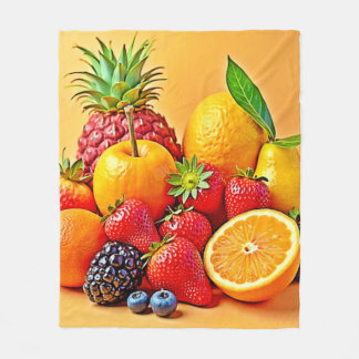 Cobertor De Velo Colheita Fresca: Design de Colheita de Frutas Vibr