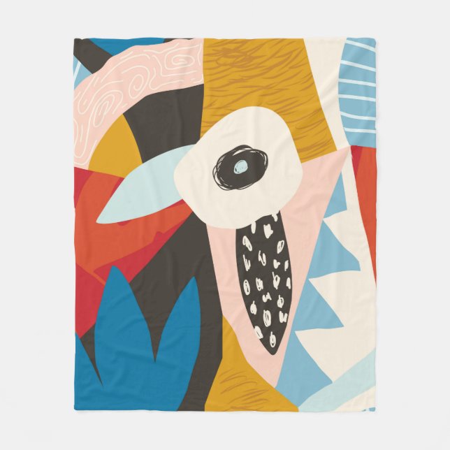 Cobertor De Velo Collage contemporary floral hawaiian pattern in. S (Frente)