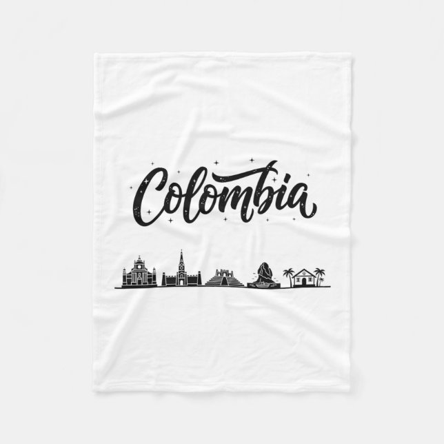 Cobertor De Velo Colombia Skyline Travel Vacation Outfits  (Frente)