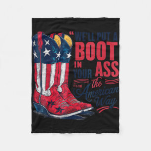 Cobertor De Velo Coloque uma bota na cowgirl ocidental 4 de julho
