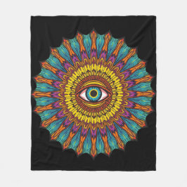 Cobertor De Velo Colorful 90s Mandala Art -Trippy Third Eye Graphic