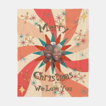 Colorful Christmas Photo Message Retro Sputnik