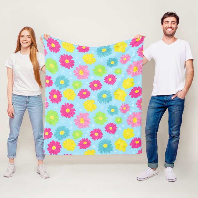 Cobertor De Velo Colorful Daisies (In Situ)