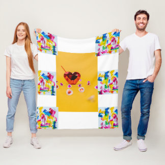 Cobertor De Velo Colorful Heartbeat" Artistic Throw