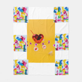Cobertor De Velo Colorful Heartbeat" Artistic Throw
