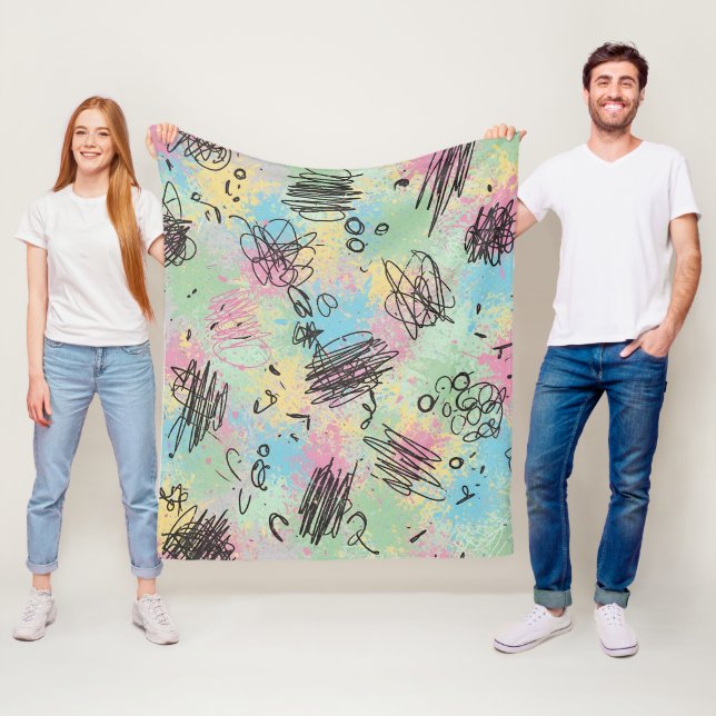 Cobertor De Velo Colorful Urban Graffiti Pattern (4) (In Situ)