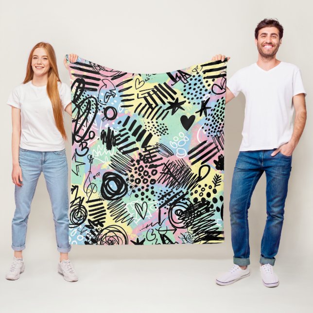 Cobertor De Velo Colorful Urban Graffiti Pattern (9) (In Situ)