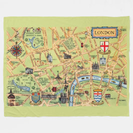 Cobertor De Velo Colorfully Illustrated Map of London