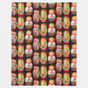 Cobertor De Velo Colorida Matryoshka Dolls Fleece Blanket